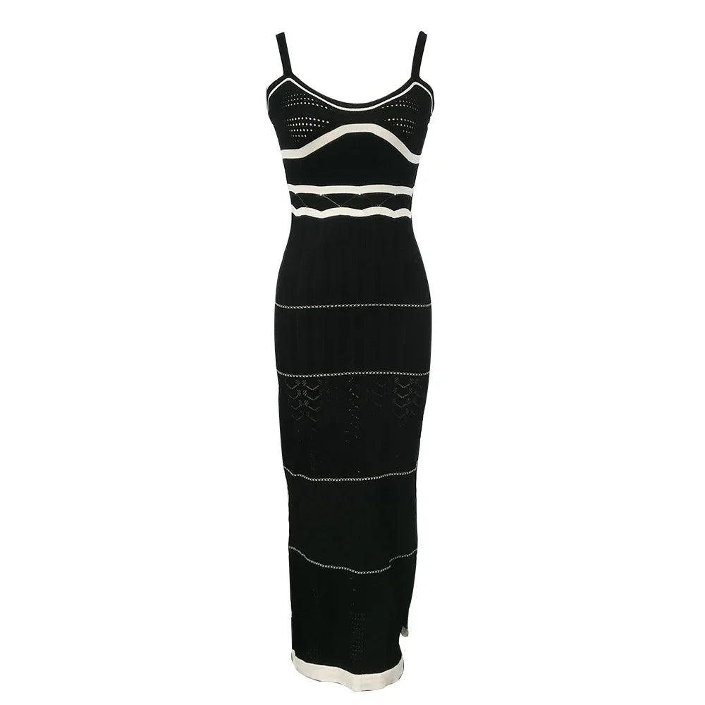Striped Knit Midi Dress