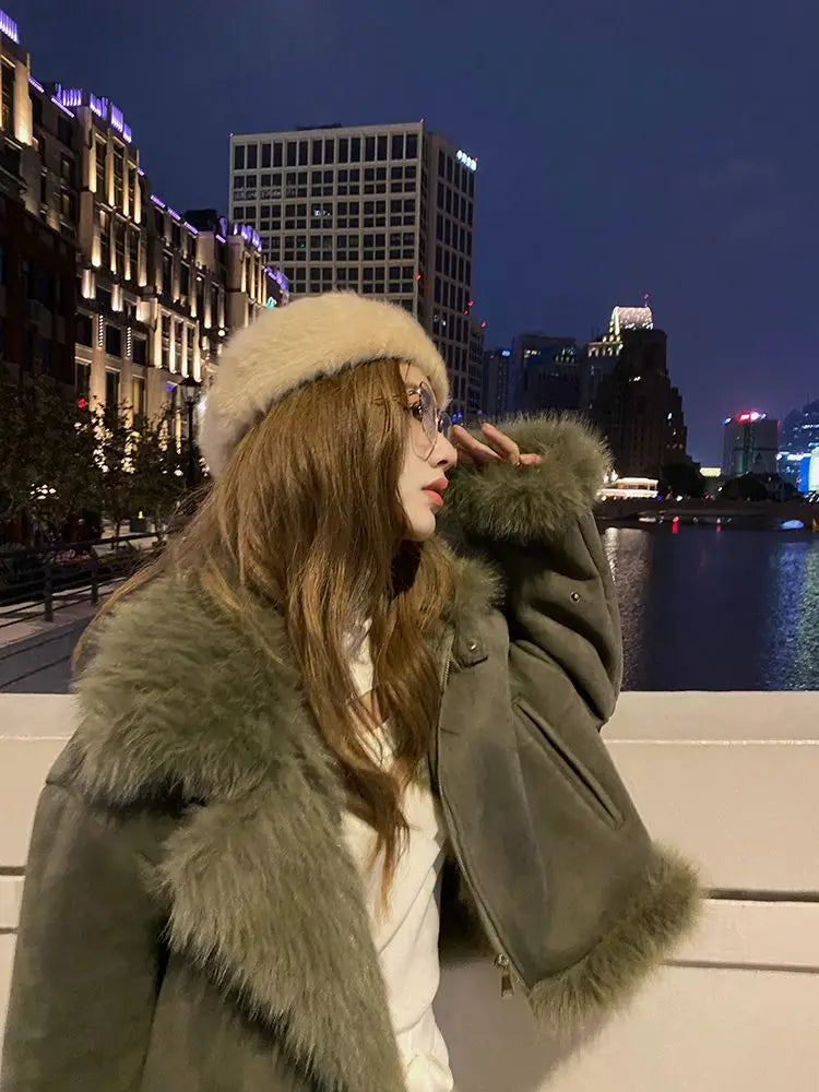 Faux Suede Leather Jacket