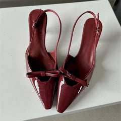 Pointed Toe Sling backs Buckle Strap Pumps