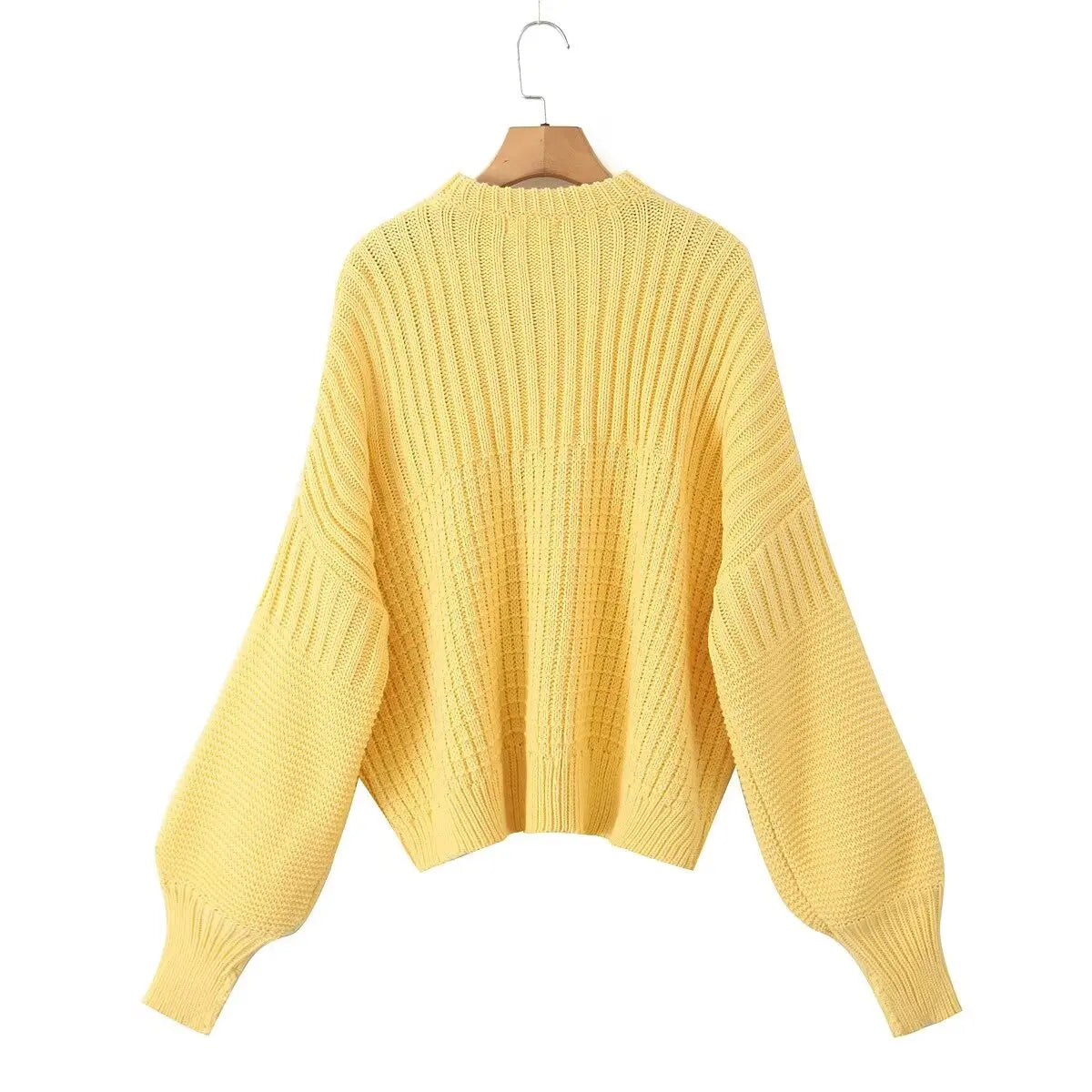 Yellow Loose Dropped Shoulder Sweater