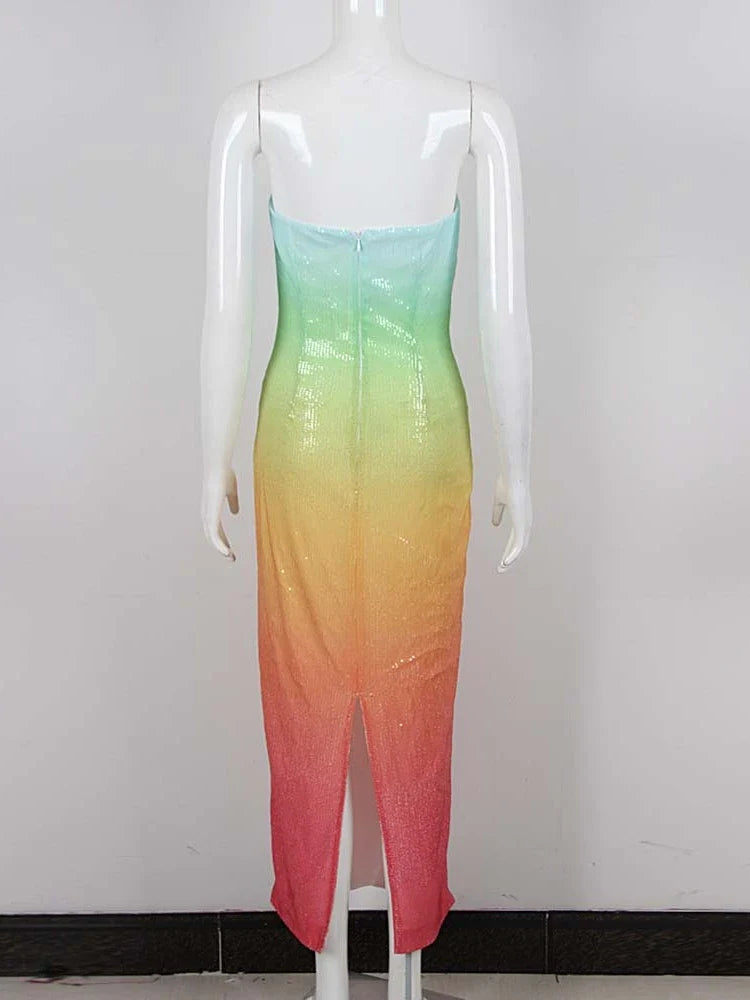 Sequin Ombre Midi Dress