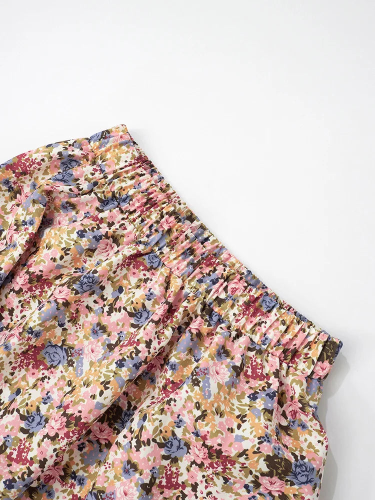 Floral Print Tank Top Long Skirt Two Piece Set