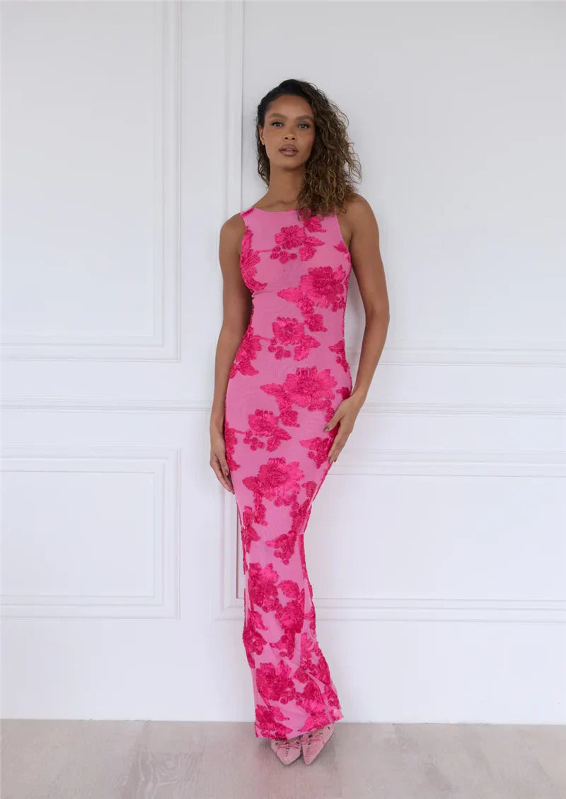 Floral Embroidered Maxi Dress