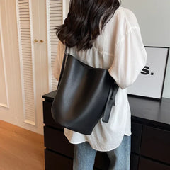 Retro Solid Color Leather Shoulder Bags