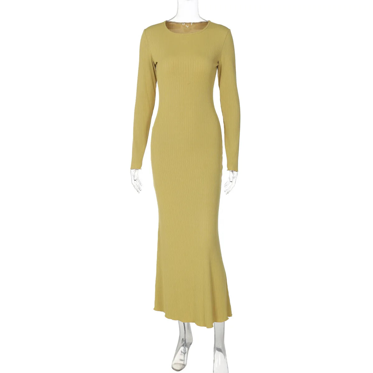 Ribbed Long Sleeve Maxi Dress