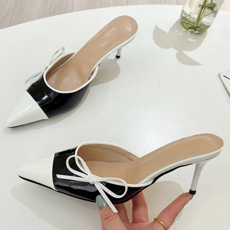 Butterfly-knot Pointed Toe Thin-Heeled Shoes
