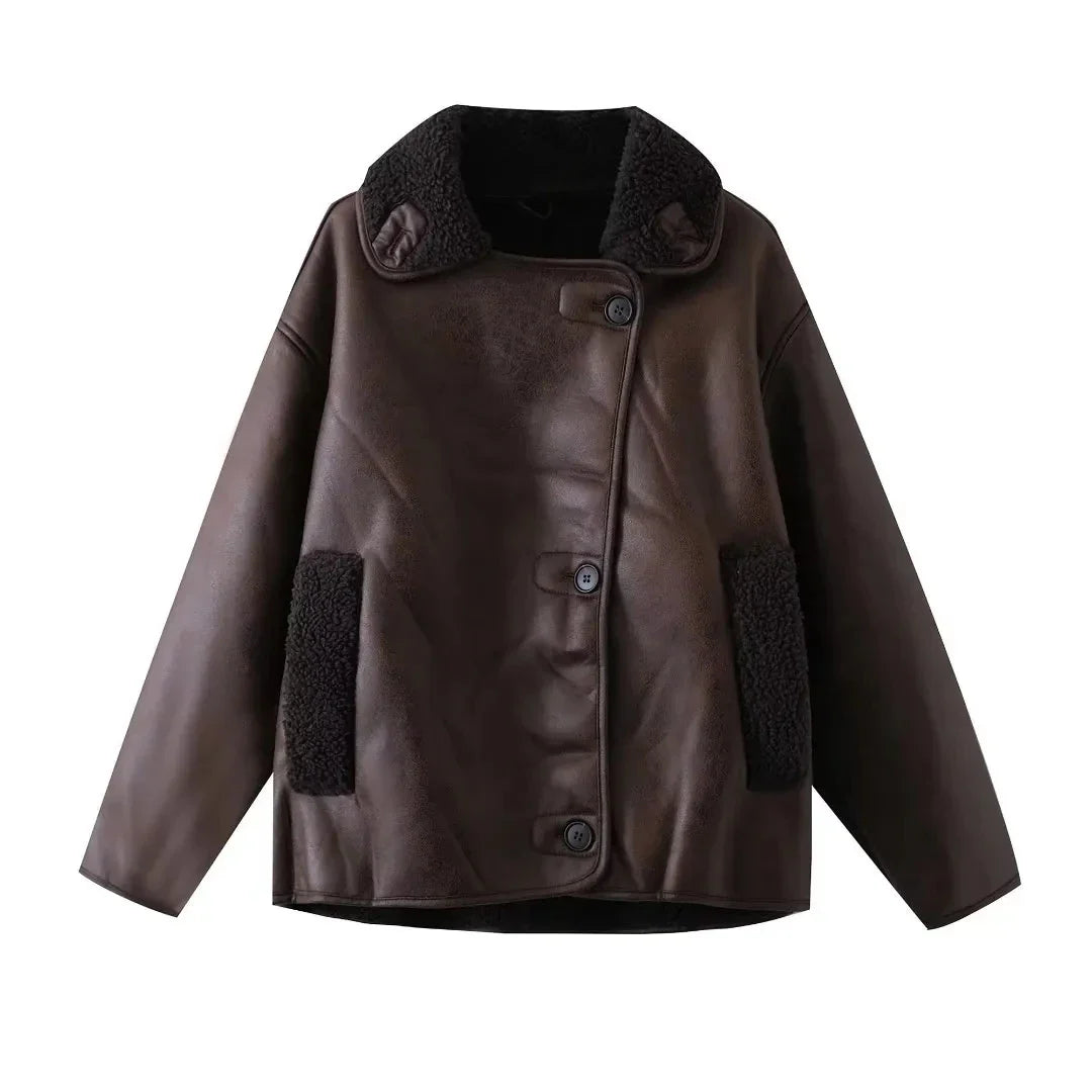 Women's Belted Thick Long Sleeves Coat
