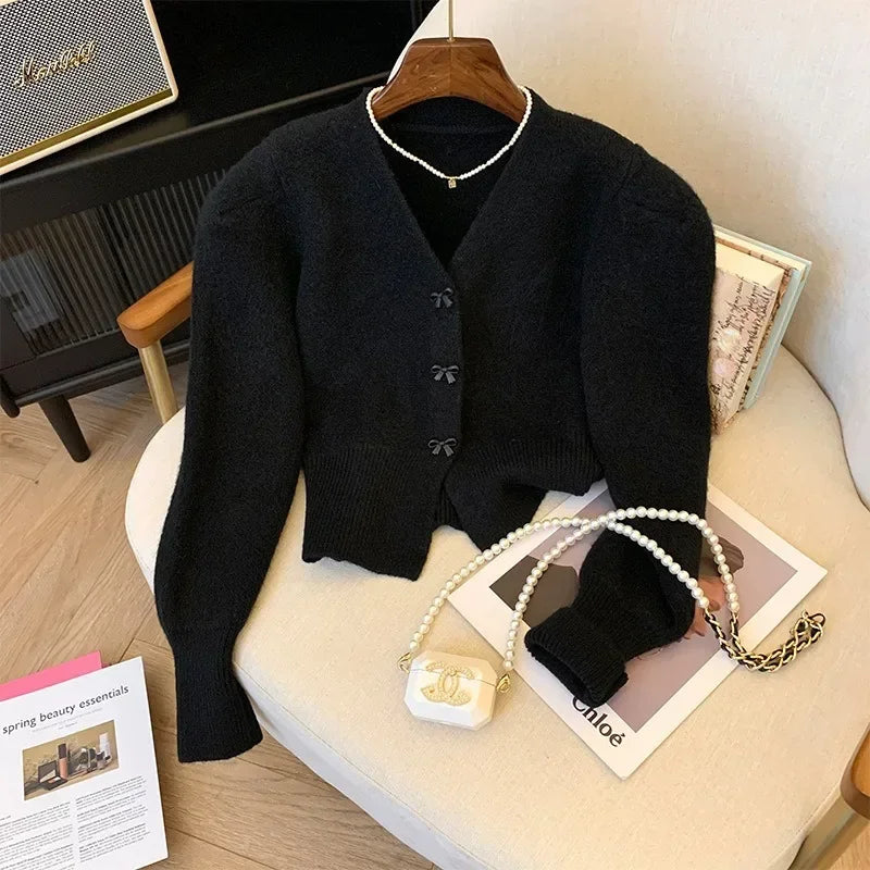 Bow Knitted Long Sleeve Kawaii Sweaters
