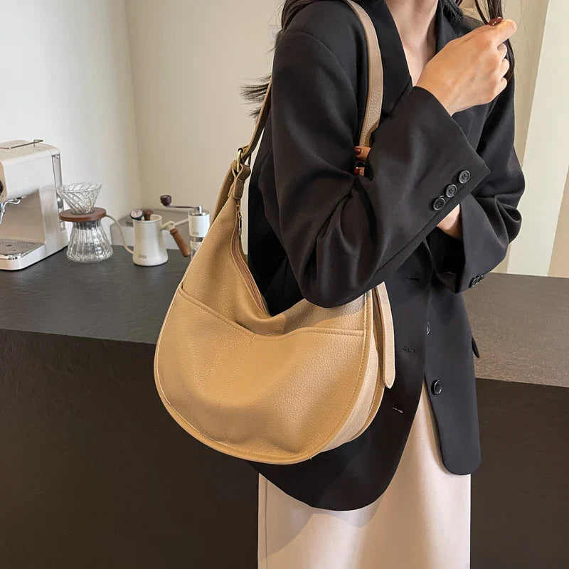 Soft Solid Retro Design Shoulder Bags