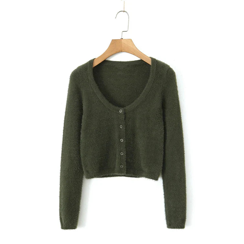 Knitted Cardigan With Camisole Dress Two-piece Set