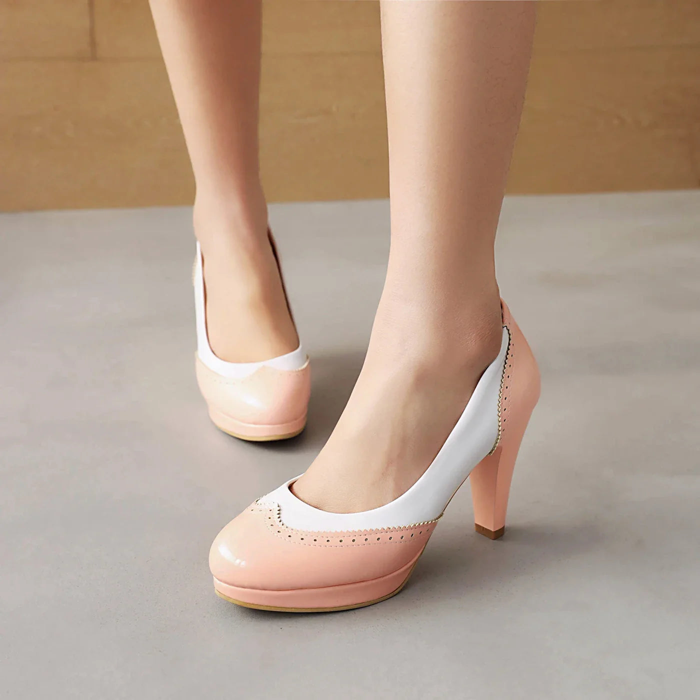 Pumps Thick Heel Round Toe Shoes
