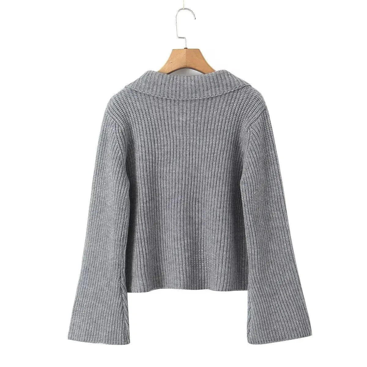 Lapel Cardigan Elastic Waist Mini Skirt Suits