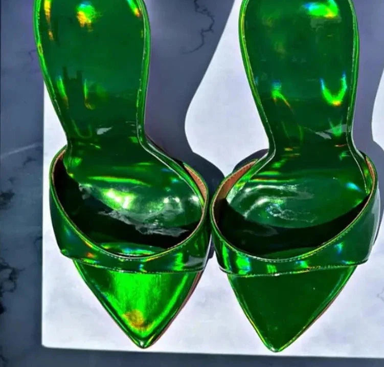 Dazzling Color Peep Toe Ladies Stiletto Sandals