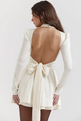 White Satin Mini Dress