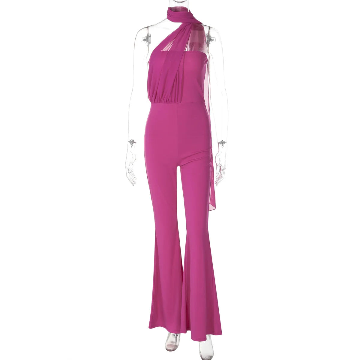 Draped Tube Solid Jumpsuit