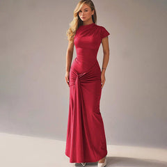 Short Sleeve Maxi Dress Curvy Silhouette & Flattering Tie-Up
