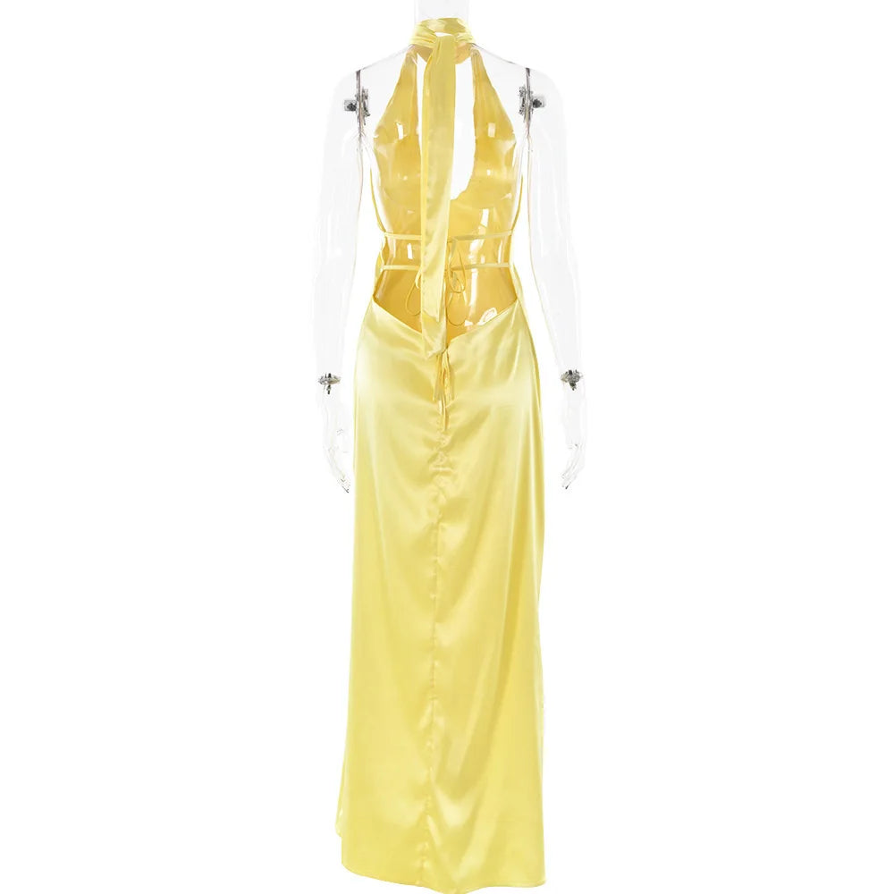 Satin Open Back Dress