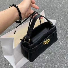 Women Solid Black Color Soft Crossbody Box Bag