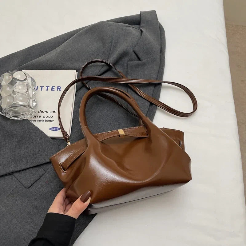 Short Handle PU Leather Tote Bags for Women