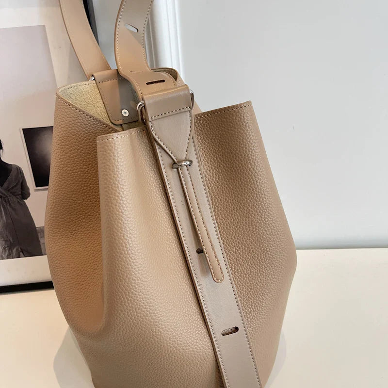 Retro Solid Color Leather Shoulder Bags