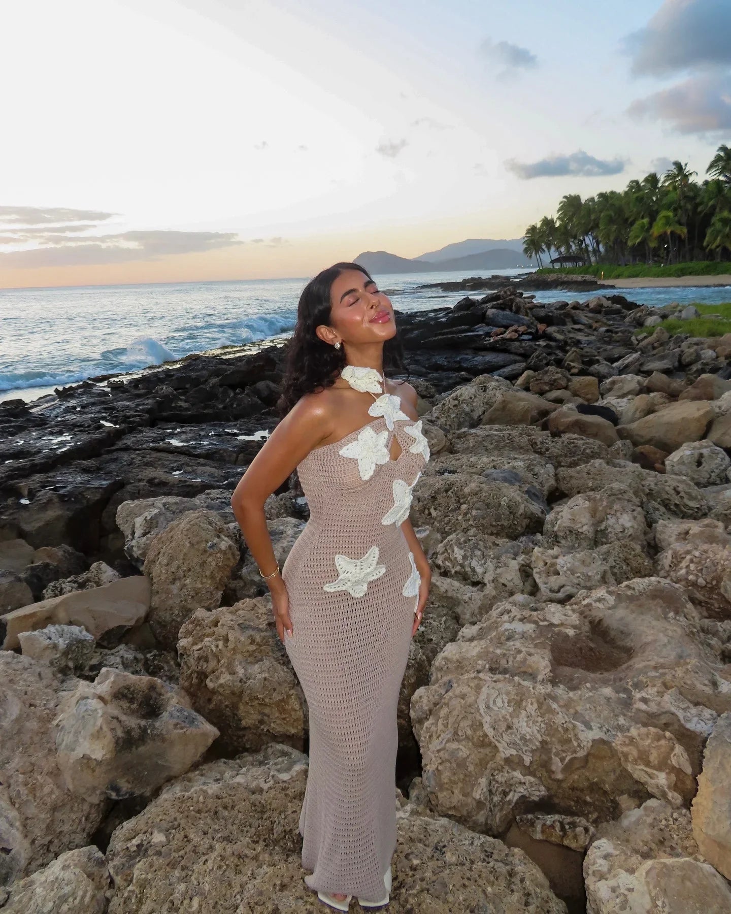 Floral Halter Maxi Dress Summer Splice Backless Design
