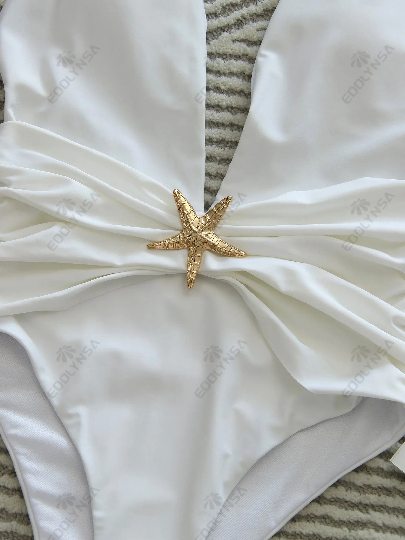 Starfish One Piece Bathing Suits with High Split Skirt