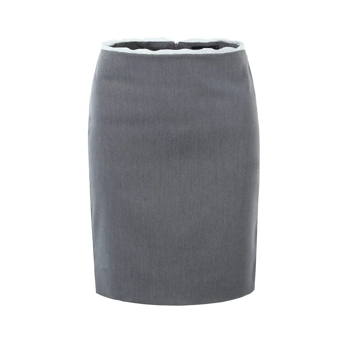 Spliced Lace Top Low Waist Midi Skirt Suits