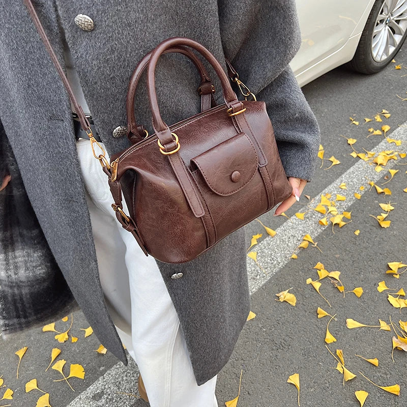 Pillow Design Small Faux Leather Crossbody Bag