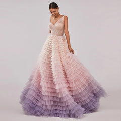 Elegant Pink Lilac One-Shoulder Ball Gown