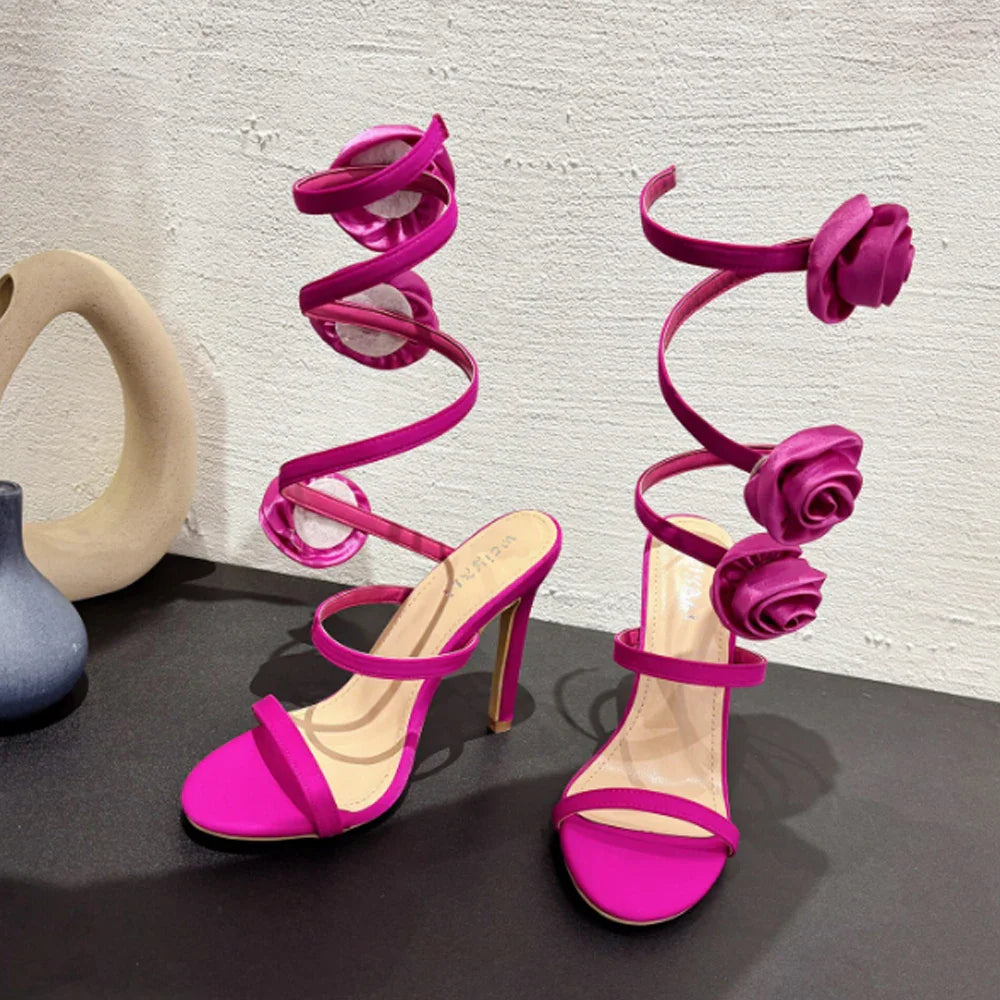 Lace-Up Heels Open Toe Wedding Sandals
