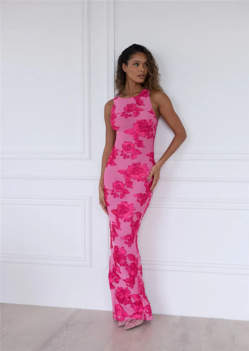 Floral Embroidered Maxi Dress