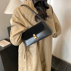 Faux Leather Small Flap Underarm Bags