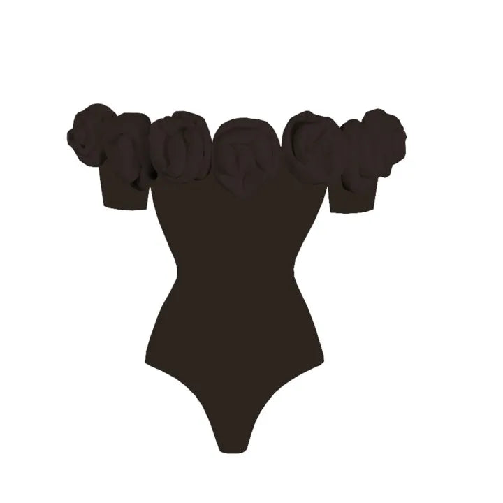 3D Flower Ruffle Printed Push-Up Women's Bikini Set
