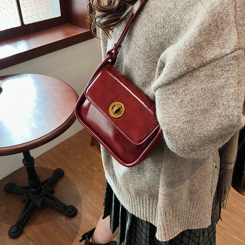 Retro Small PU Leather Flap Bag