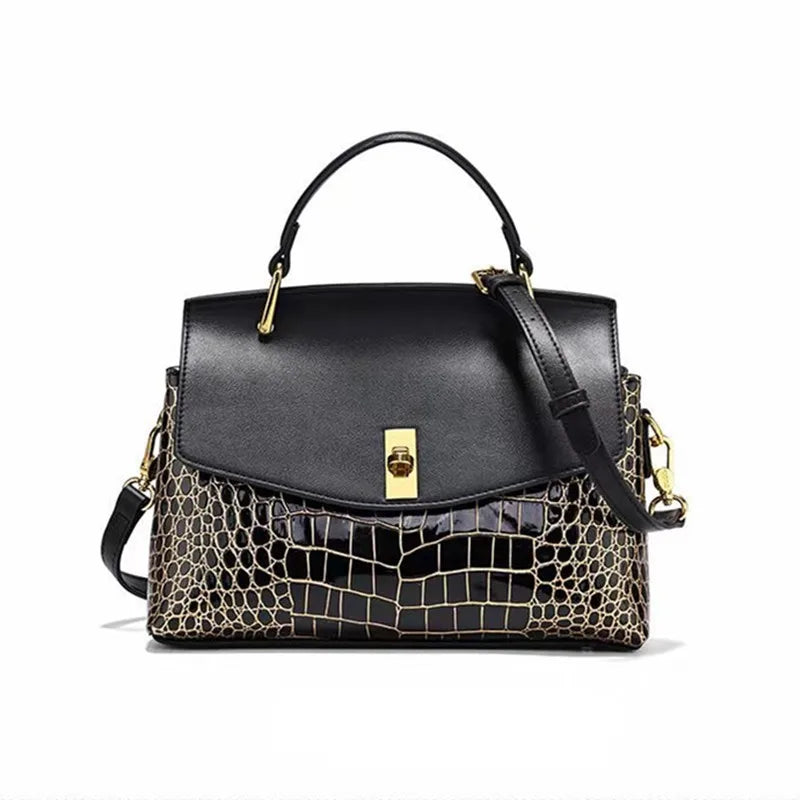 Women's Crocodile Pattern Leather Shell Bags
