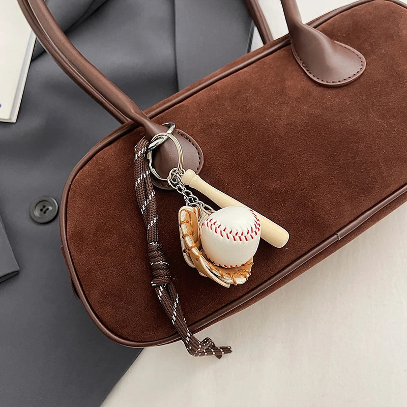 Faux Suede Retro Shoulder Bag for Women