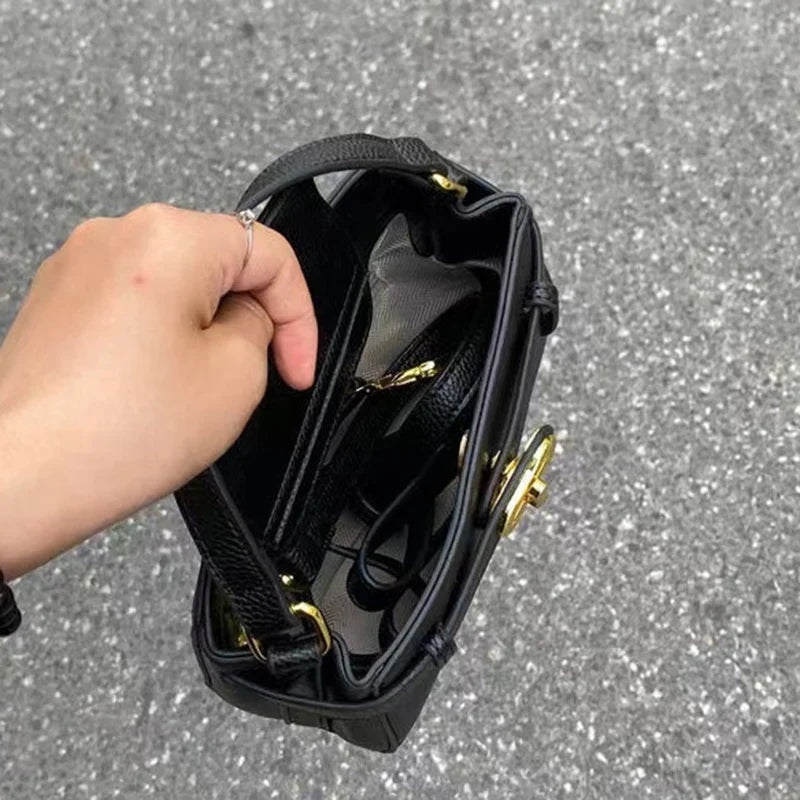 Women Solid Black Color Soft Crossbody Box Bag