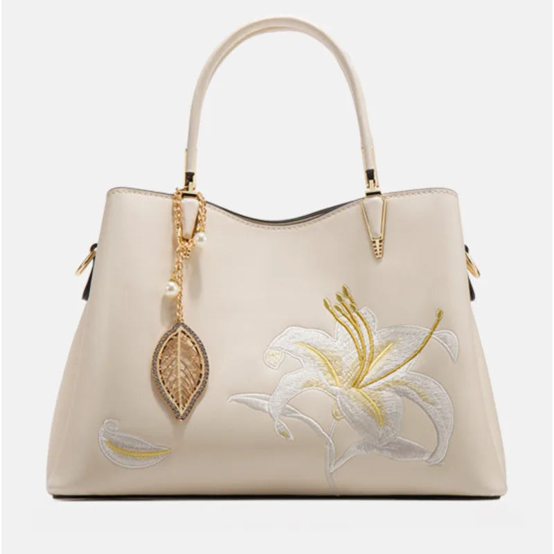 Embroidered Large Capacity Shoulder Bag