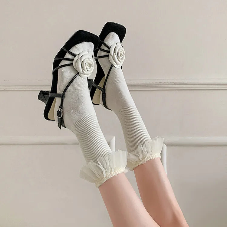 Handmade 3D Flower Open-Toe Sandals