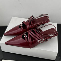 Pumps Slingback Pointed Toe Thin Low Heels Shoes
