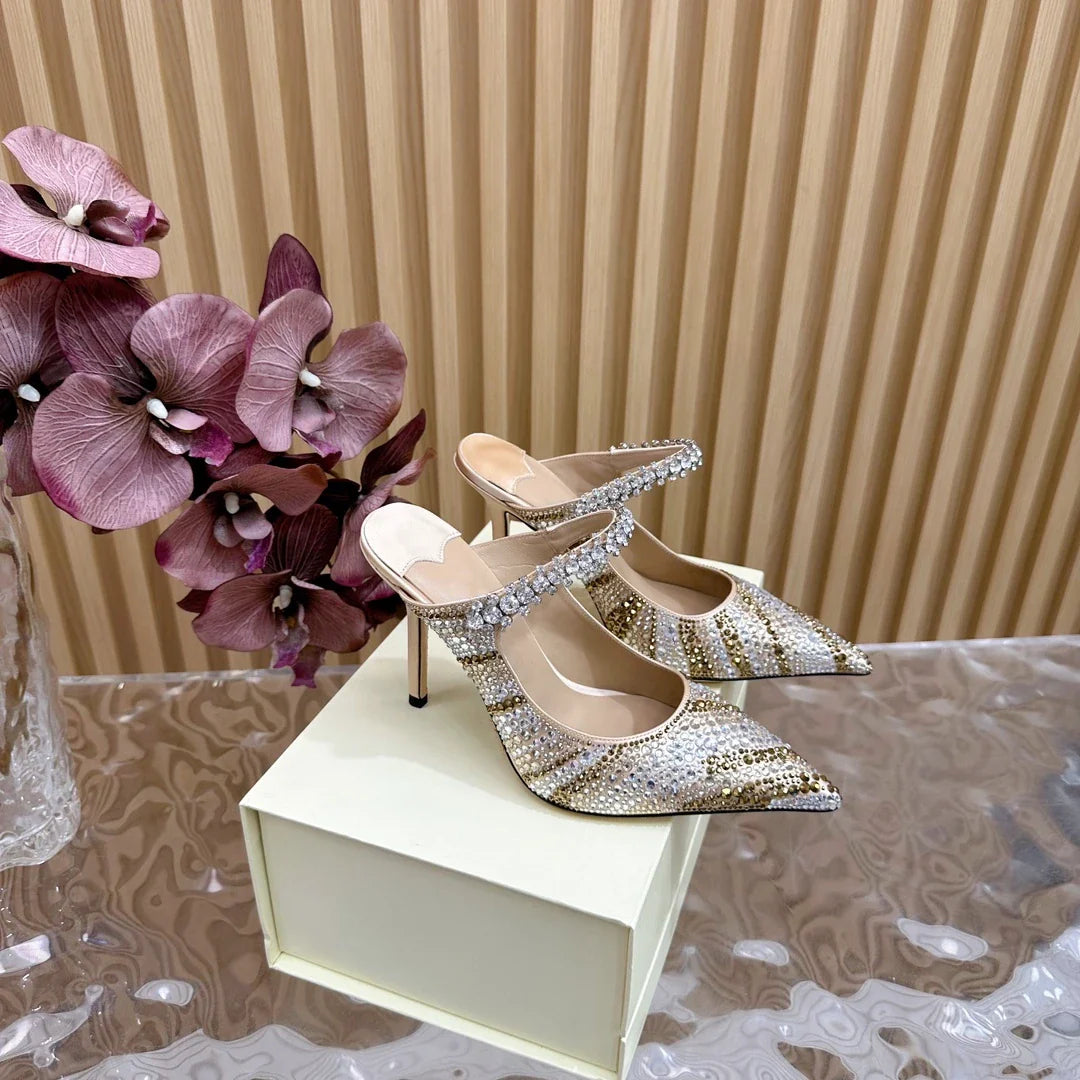 Silk Crystals Super High Heeled Shoes