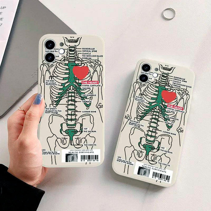 Skeleton Heart iPhone Case