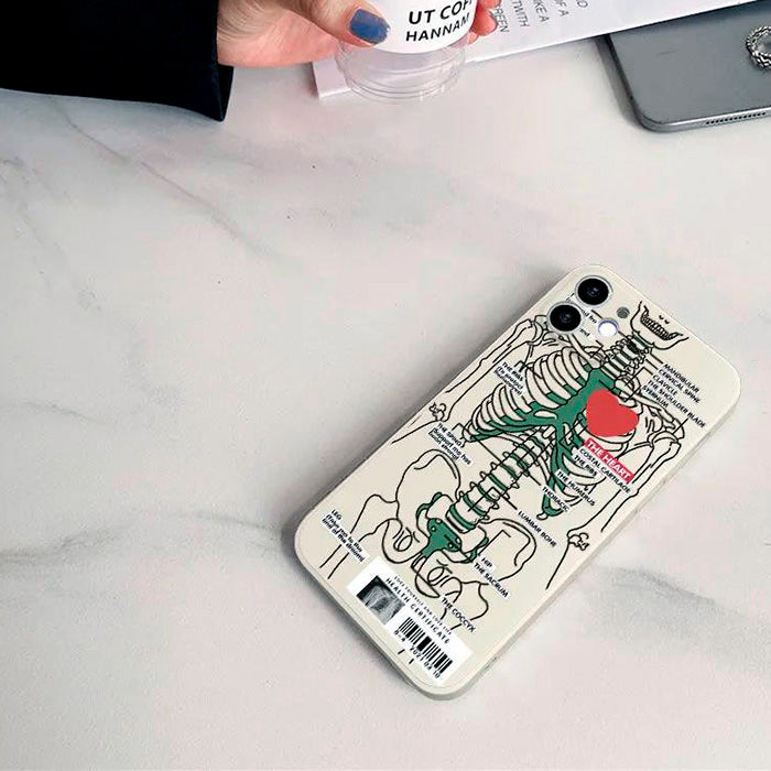 Skeleton Heart iPhone Case