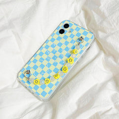 Smiley Beaded Checker iPhone Case