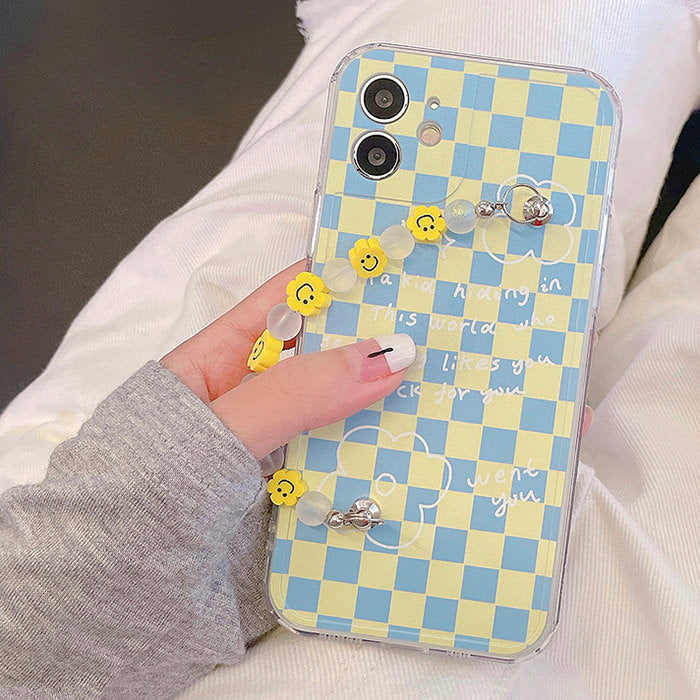 Smiley Beaded Checker iPhone Case