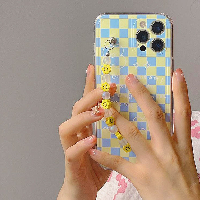 Smiley Beaded Checker iPhone Case