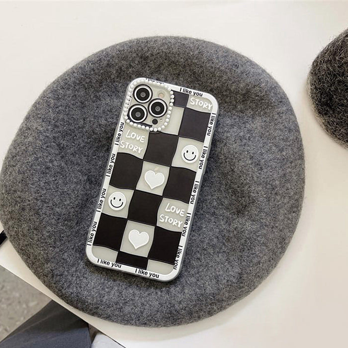 Smiley Checkered iPhone Case