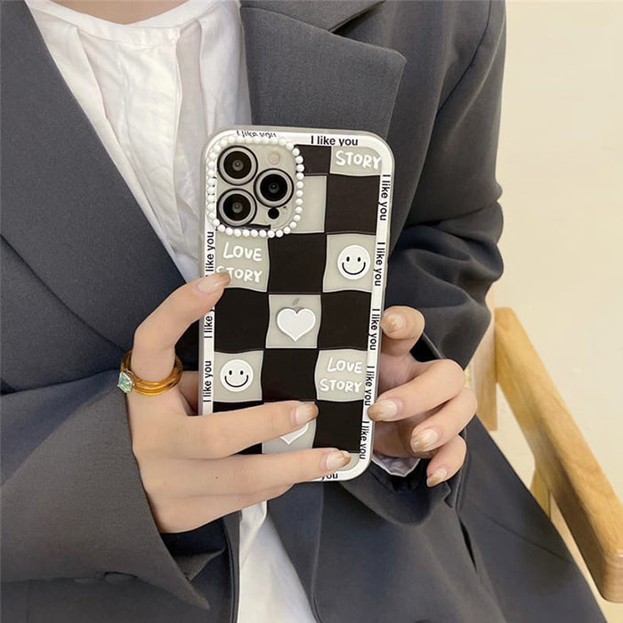 Smiley Checkered iPhone Case