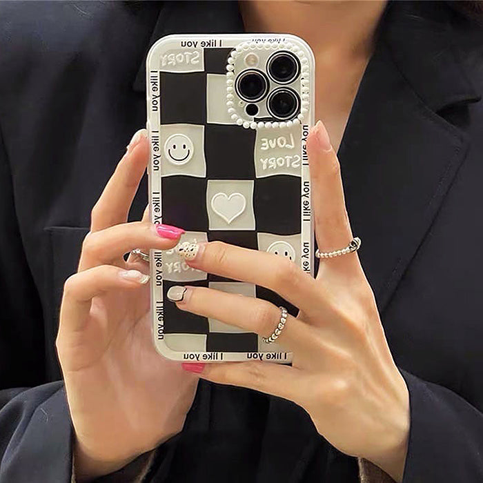 Smiley Checkered iPhone Case