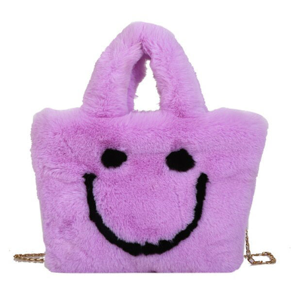 Smiley Face Fuzzy Handbag